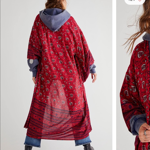 Free People Vineyard Border Print Kimono - Picture 2 of 4